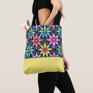 Bolso De Tela Vibe Vibe Mod Daisies, bloque de color