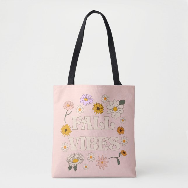 Bolso De Tela Vibes de caída rosadas (Anverso)