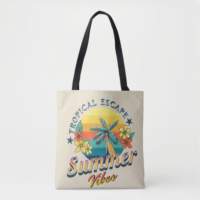 Bolso De Tela Vibes de verano - Escapada tropical (Anverso)