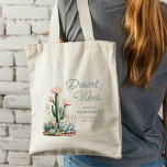 Bolso De Tela Vibes del desierto Bachelorette Fiesta Cactus flor<br><div class="desc">Con este florido tote de bachillerato de cactus de estilo suroeste. Con un diseño suculento de acuarela,  es perfecto para bodas o despedidas de soltero,  regalos de viaje a chicas o días de playa. ¡Personalízalo con texto personalizado!</div>