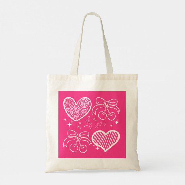 Bolso De Tela Vibes rosadas cúrcutas (Reverso)