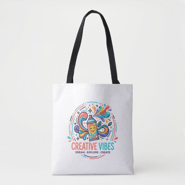 Bolso De Tela Vibraciones Creativas (Anverso)