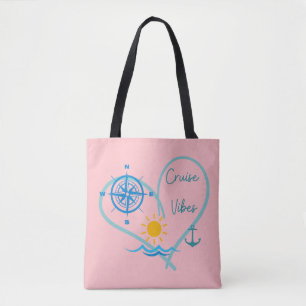 Bolso De Tela Vibraciones de crucero rosado