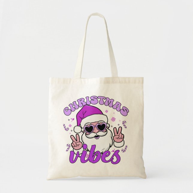 Bolso De Tela Vibraciones de Navidad (Frente)