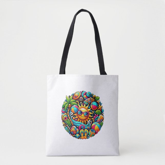 Bolso De Tela Vibraciones de Sol Tropical (Anverso)