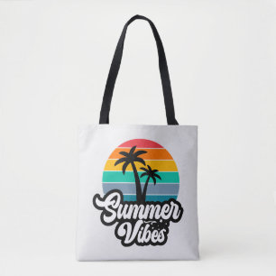Bolso De Tela Vibraciones de Verano con Diseño de Palmeras