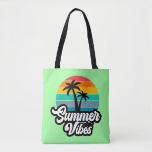Bolso De Tela Vibraciones de Verano con Diseño de Palmeras
