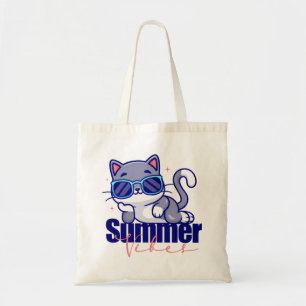 Bolso De Tela Vibraciones de verano de gato genial