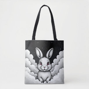 Bolso De Tela Vibraciones del cielo relajante Conejito celestial
