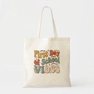 Bolso De Tela Vibraciones del Primer Día de Escuela Regalo de Vu