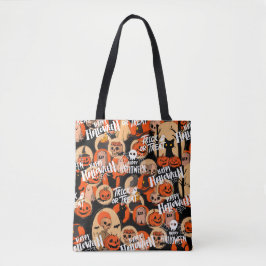 Bolso De Tela Vibraciones espeluznantes y lindas de Halloween