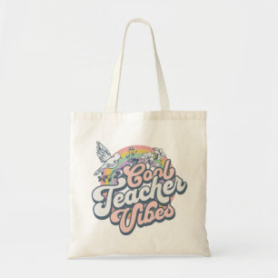 Bolso De Tela Vibraciones Geniales de Profesor Retro Arcoíris Pá