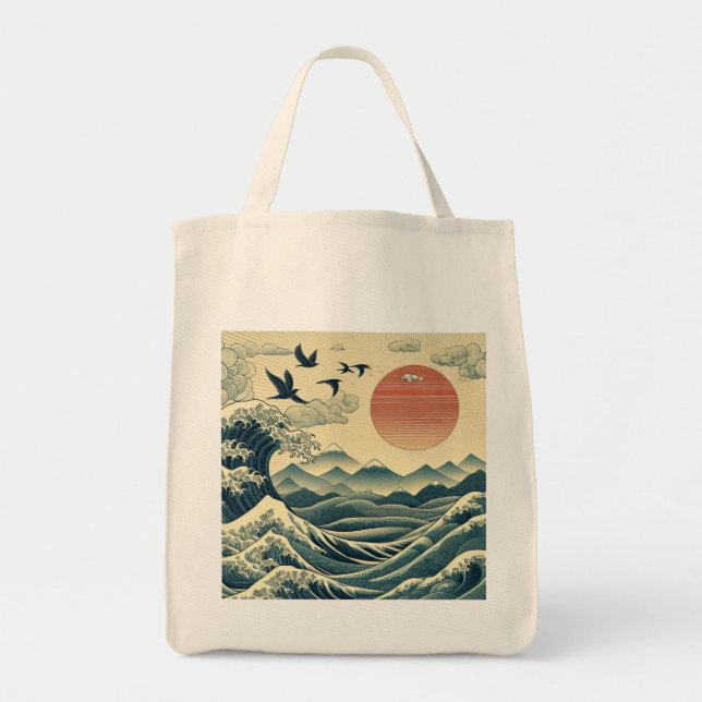 Bolso De Tela vibraciones oceánicas (Frente)