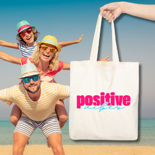 Bolso De Tela Vibraciones Positivas Rosa Caliente y Cute Femenin