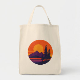 Bolso De Tela Vibraciones Retro de la Naturaleza en el Atardecer