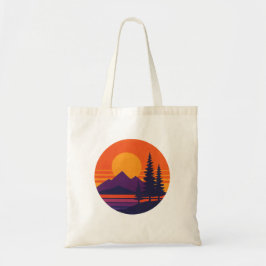 Bolso De Tela Vibraciones Retro de la Naturaleza en la Puesta de