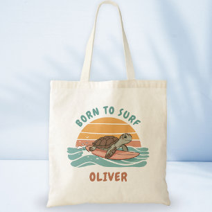 Bolso De Tela Vibraciones Retro de Surf de Tortuga Marina Bebé -
