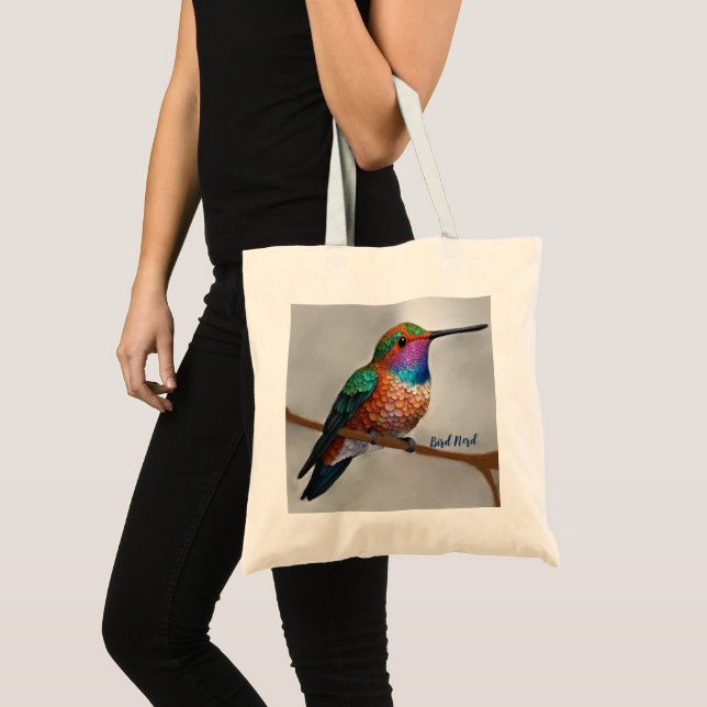 Bolso De Tela Vibrant Allen’s Hummingbird Painting (Anverso (producto))