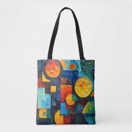 Bolso De Tela Vibrant Dreams Geometry – Bold Modern Abstract Art