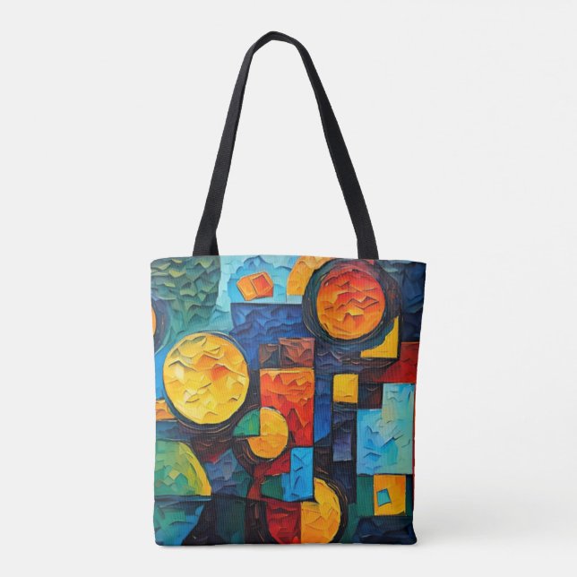 Bolso De Tela Vibrant Dreams Geometry – Bold Modern Abstract Art (Reverso)