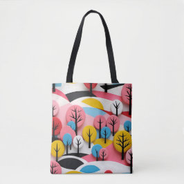 Bolso De Tela Vibrant Geometric Forest