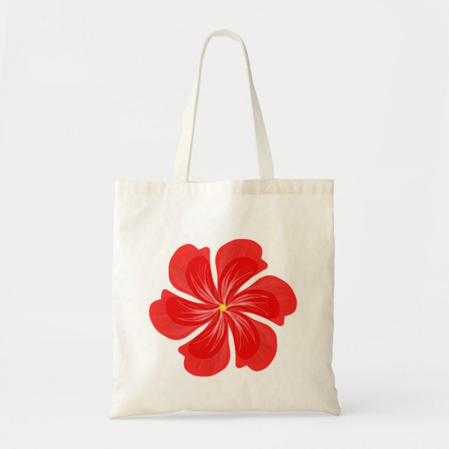 Bolso De Tela Vibrant Red Petal Bloom - Minimalist Floral Art (Frente)