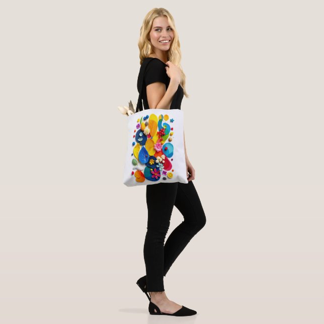 Bolso De Tela Vibrant Summer Botanical Abstract Pop Art (Puesto)