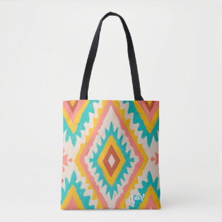Bolso De Tela Vibrant Tribe, Bold Geometric Boho Pattern