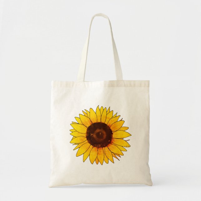 Bolso De Tela Vibrant Yellow Sunflower Bloom (Frente)