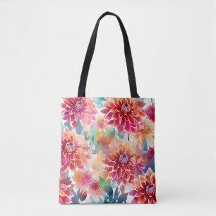 Bolso De Tela Vibrante acuarela Dahlia