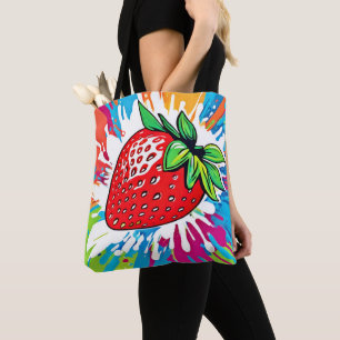 Bolso De Tela Vibrante arte de fresa