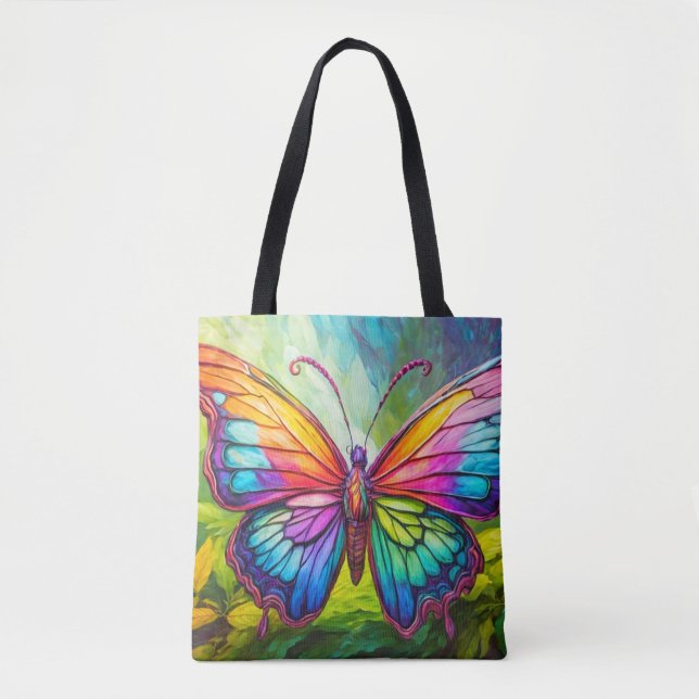 Bolso De Tela Vibrante arte de mariposa creativa (Anverso)