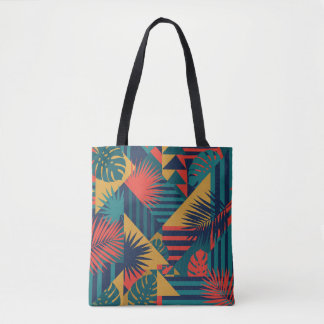 Bolso De Tela Vibrante Bauhaus Geométrico Tropical de Impresión