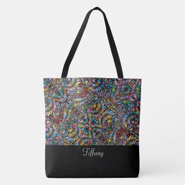 Bolso De Tela Vibrante Botánica (Anverso)