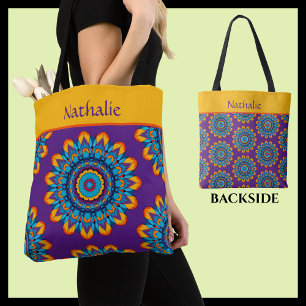 Bolso De Tela Vibrante Colorido Estilo Boho Morado