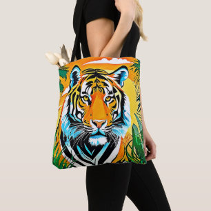 Bolso De Tela Vibrante diseño de arte de tigre de jungla
