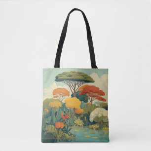 Bolso De Tela Vibrante escena de la jungla de Safari