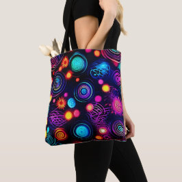 Bolso De Tela Vibrante espiral neonesa y arte puntiaguero