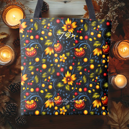 Bolso De Tela Vibrante Estilo Khokhloma Patrón floral Tote Bag