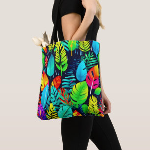 Bolso De Tela Vibrante Foliage Drizzle Art