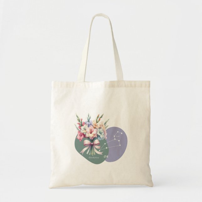 Bolso De Tela Vibrante Gladiolus Leo Constellation GracefulDesig (Frente)