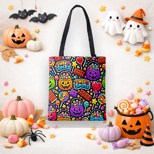 Bolso De Tela Vibrante Halloween de dulces de dibujos animados T