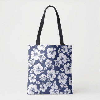 Bolso De Tela Vibrante Hibiscus: Patrón floral sin foco.