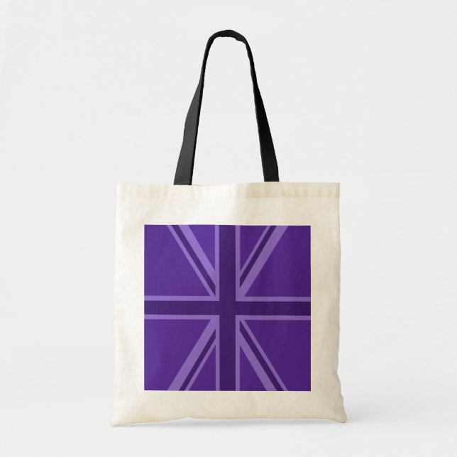 Bolso De Tela Vibrante morado Unión Jack (Frente)