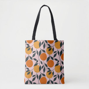 Bolso De Tela Vibrante Naranja Citrus Patrón sin soldadura