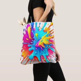 Bolso De Tela Vibrante Neon Paint Splash Art