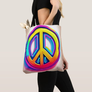 Bolso De Tela Vibrante obra de arte de la paz