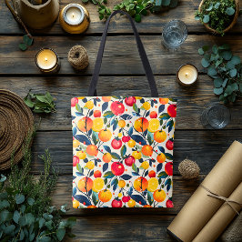 Bolso De Tela Vibrante Orchard Harvest Wellness Tote Bag