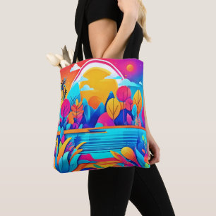 Bolso De Tela Vibrante paisaje de Sunrise