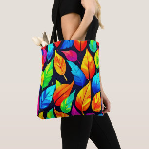 Bolso De Tela Vibrante patrón de hojas otoñales